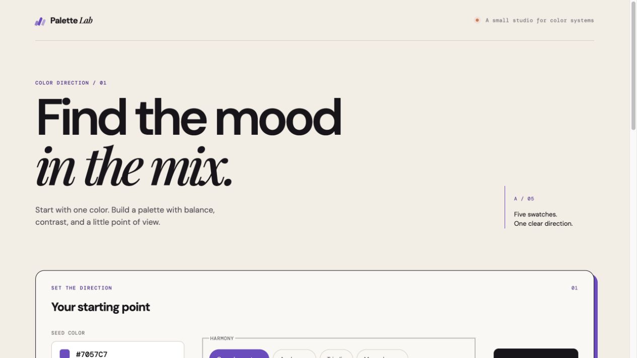 Palette Lab creative utility generated with Build